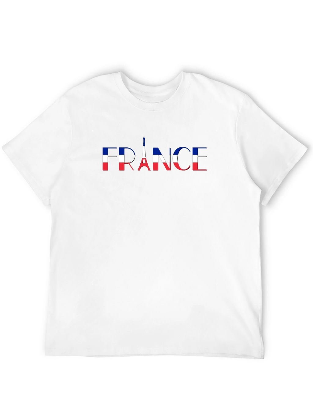 France Flag Eiffel Tower Black T-Shirt
