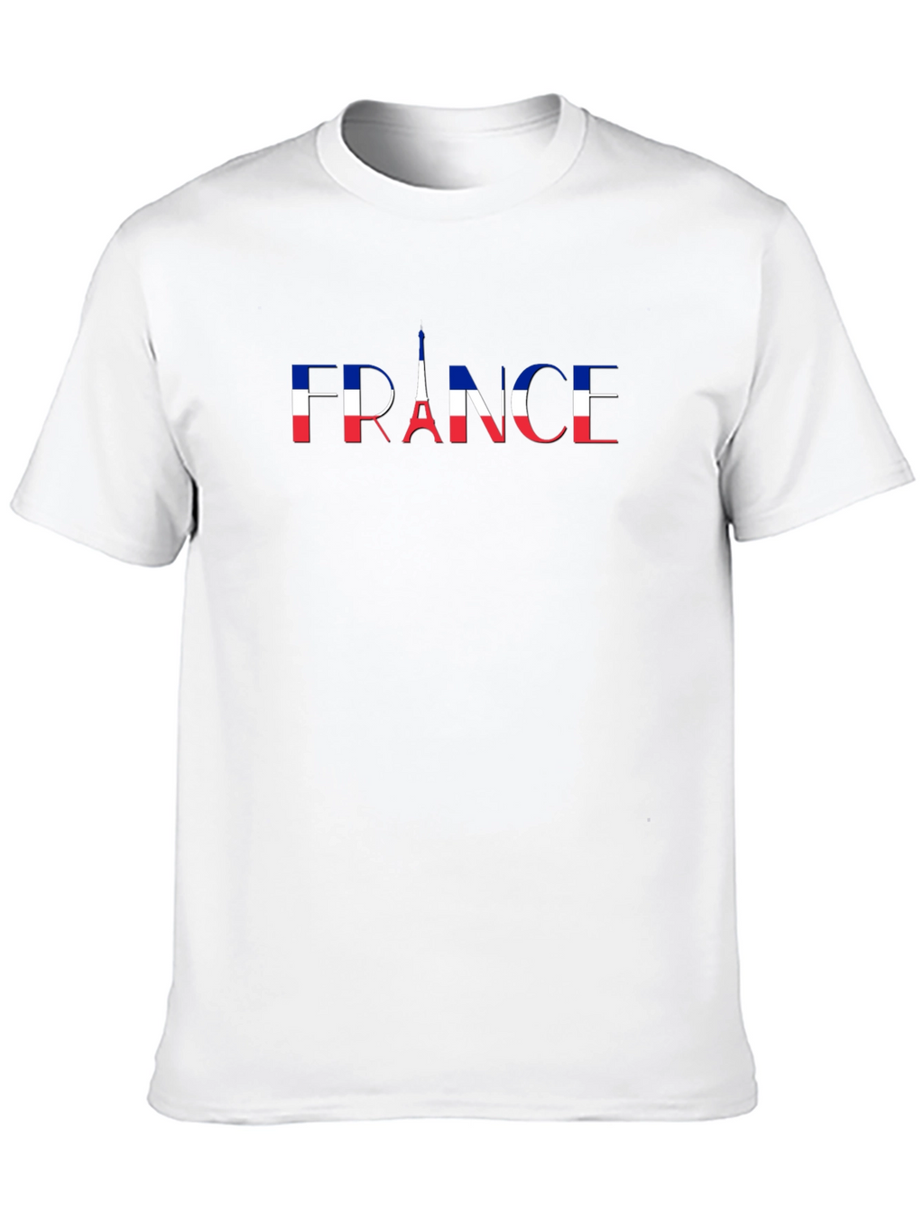 France Flag Eiffel Tower Black T-Shirt