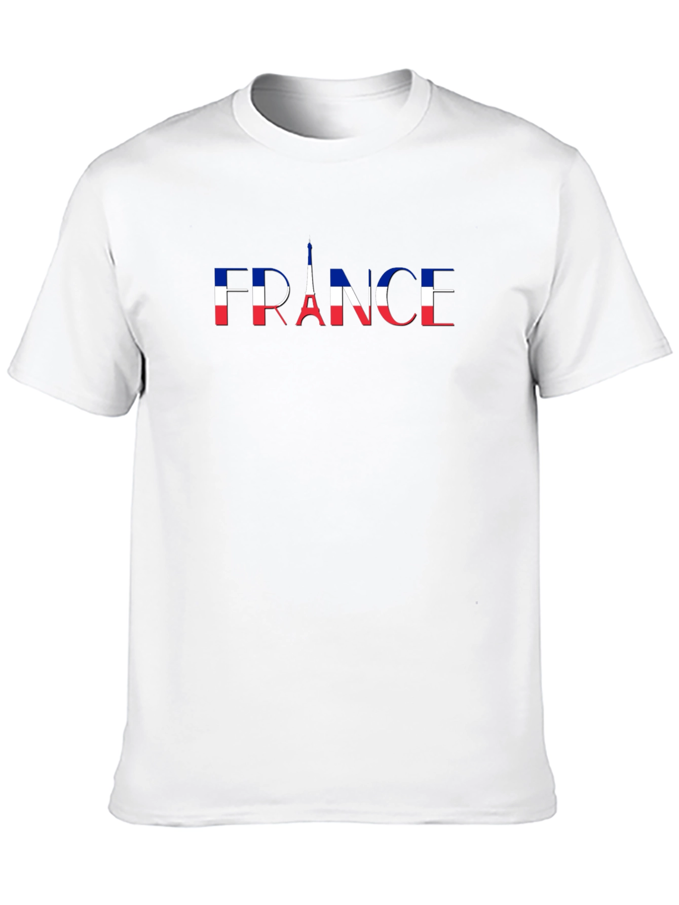 France Flag Eiffel Tower Black T-Shirt