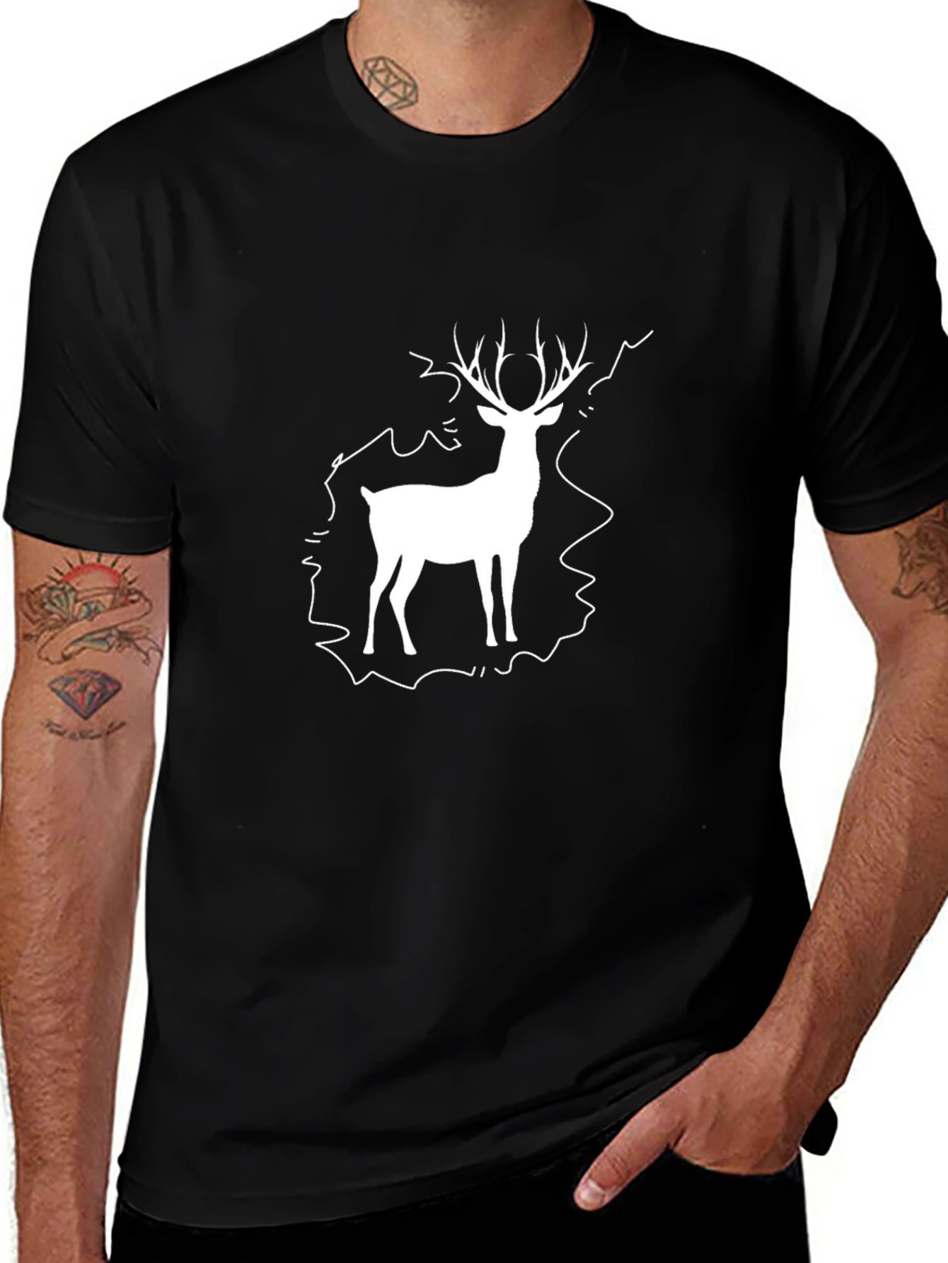 Stag Graphic Tee - Classic Black T-Shirt