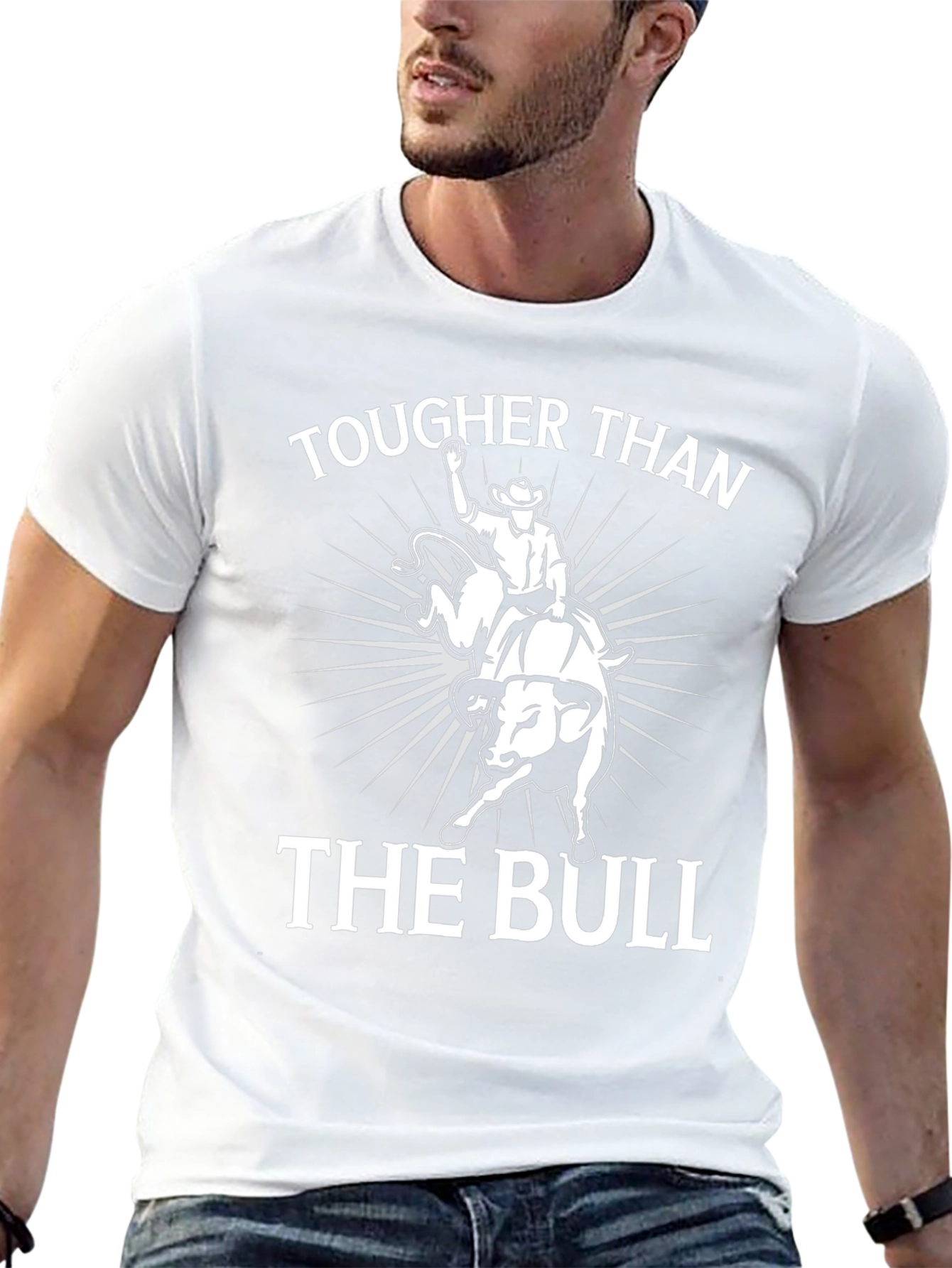 Tougher Than The Bull Graphic Tee - Cowboy Rodeo