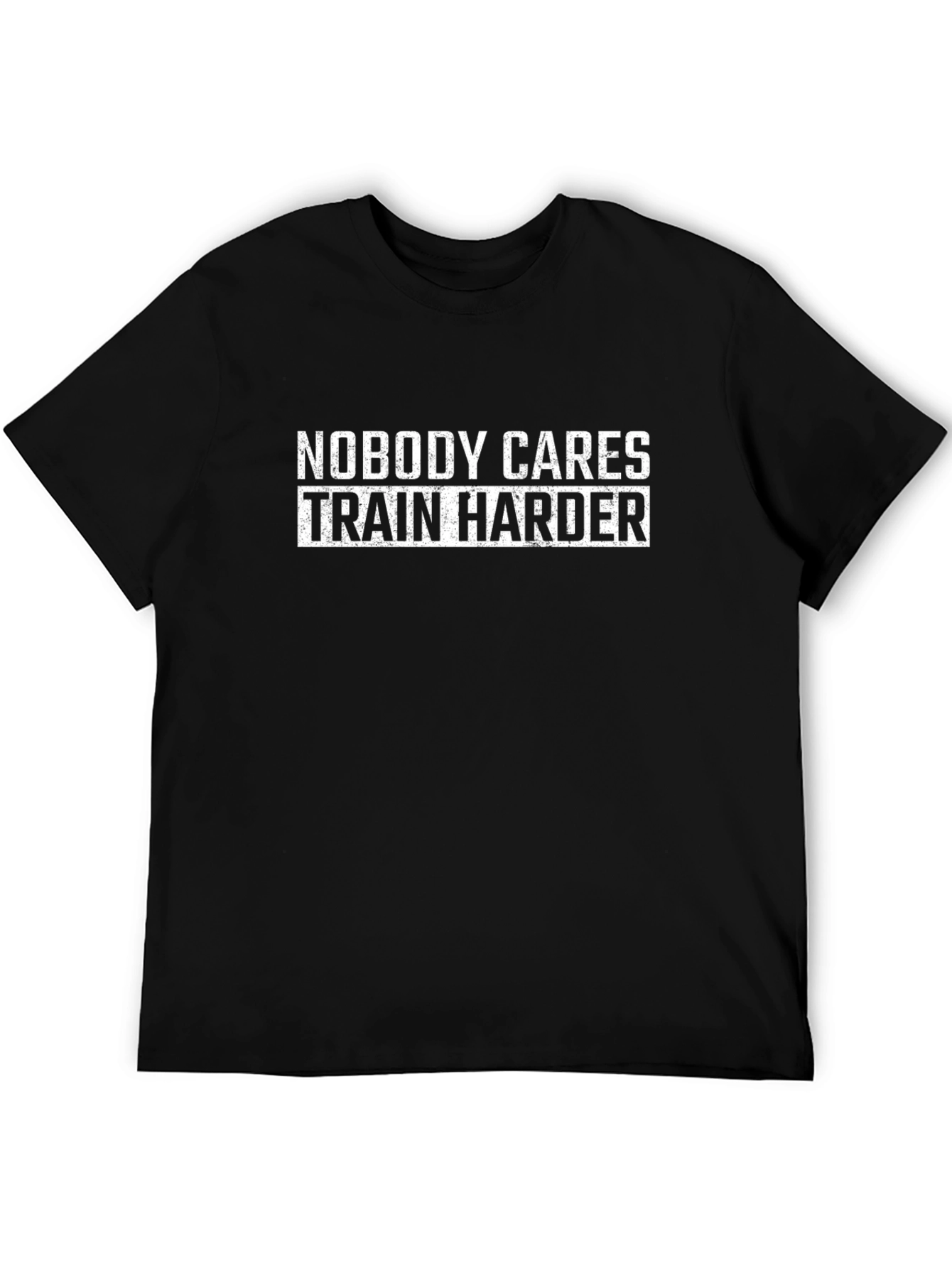Train Harder Black Graphic Tee for Men