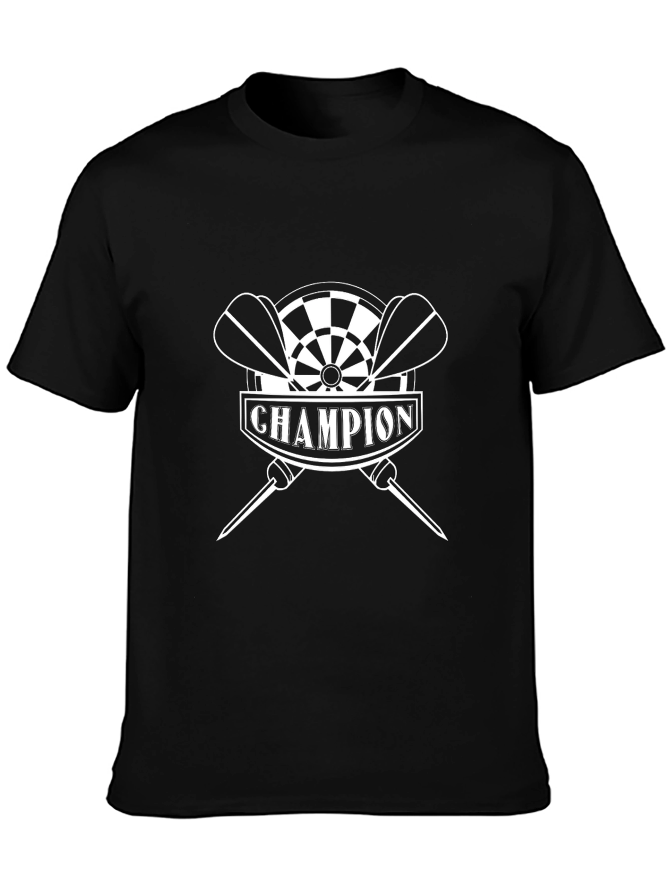 Champion Dart T-Shirt - Black Stylish Dartboard Design
