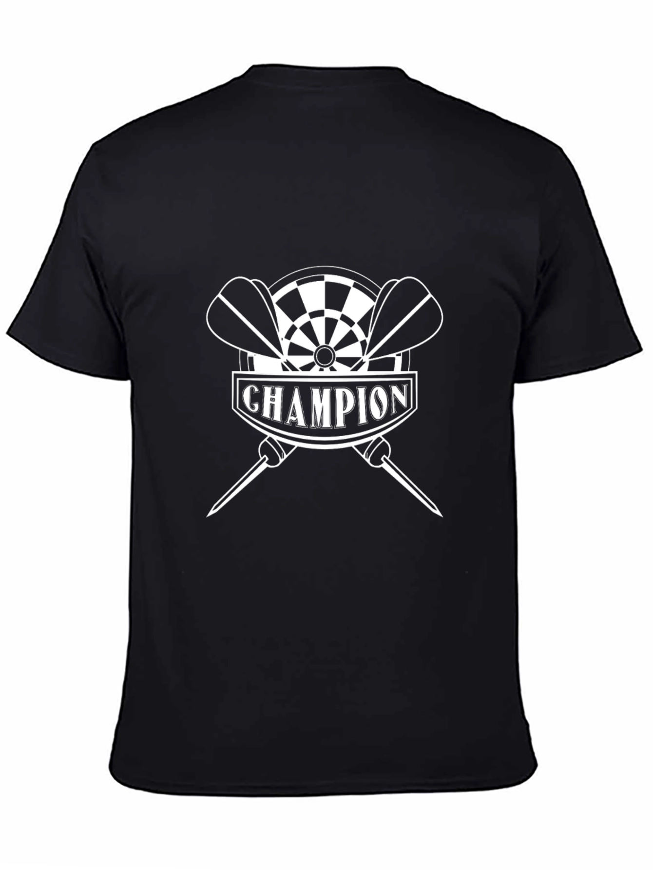 Champion Dart T-Shirt - Black Stylish Dartboard Design