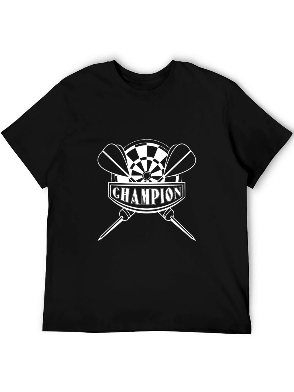 Champion Dart T-Shirt - Black Stylish Dartboard Design