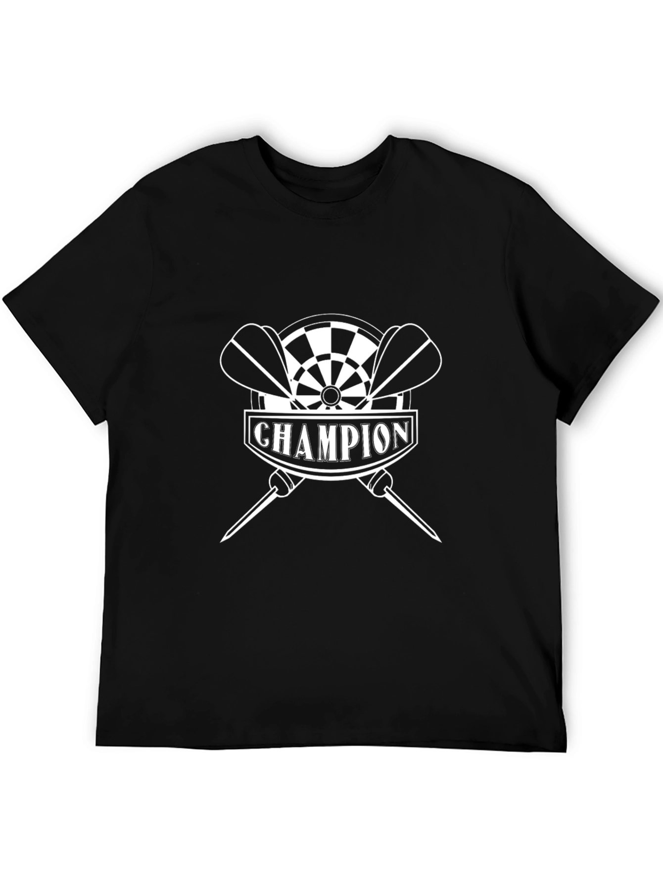 Champion Dart T-Shirt - Black Stylish Dartboard Design