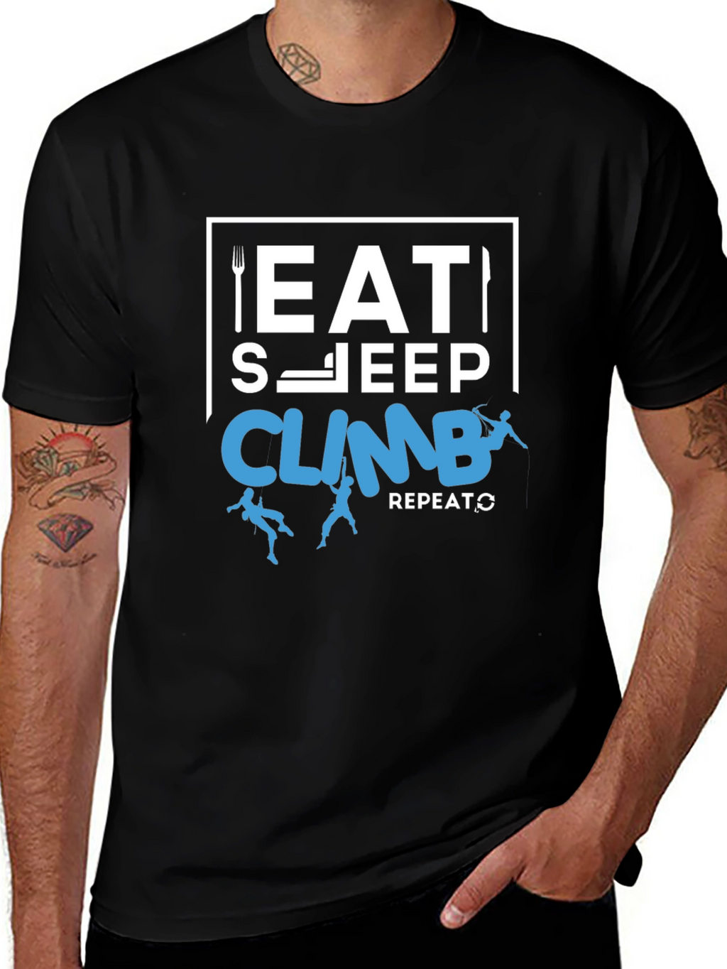 Eat Sleep Climb Repeat T-Shirt - Climbing Tee