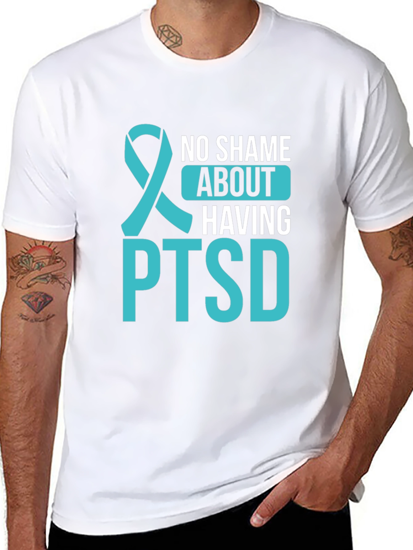 No Shame About Having PTSD Awareness Ribbon T-Shirt