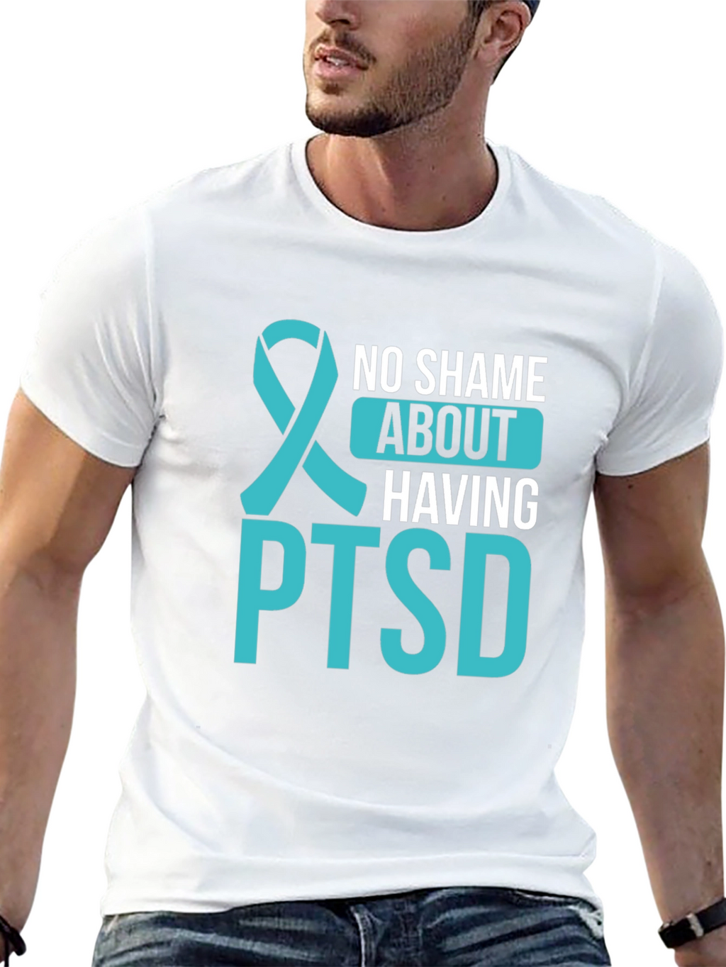 No Shame About Having PTSD Awareness Ribbon T-Shirt