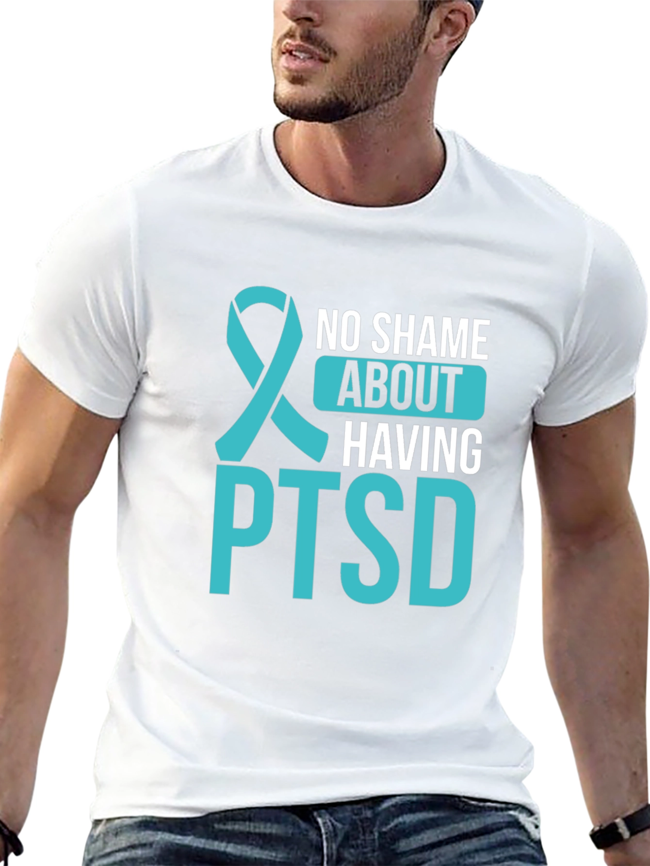 No Shame About Having PTSD Awareness Ribbon T-Shirt