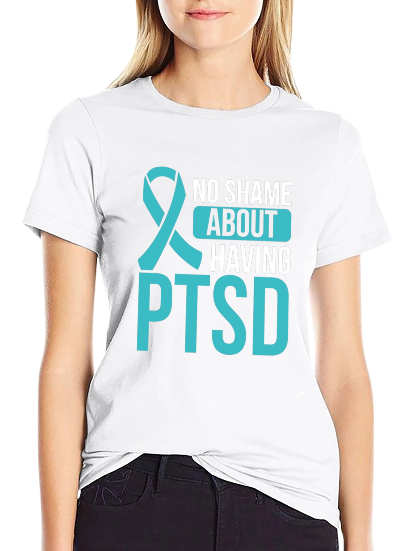 No Shame About Having PTSD Awareness Ribbon T-Shirt