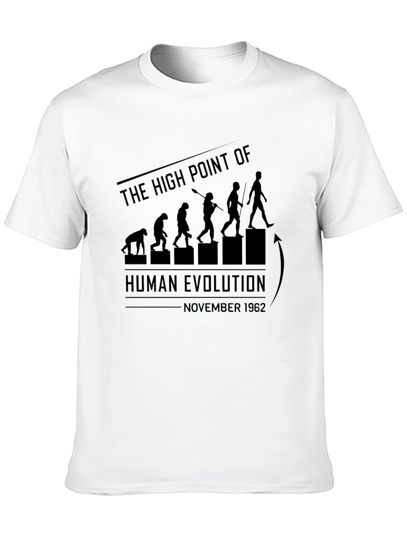Human Evolution 1962 Black Graphic Tee
