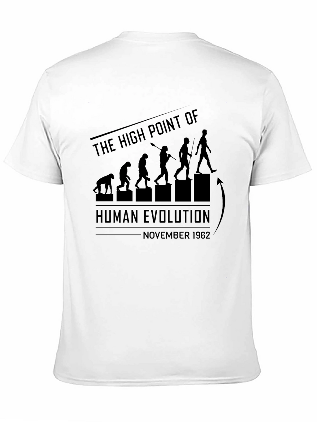 Human Evolution 1962 Black Graphic Tee