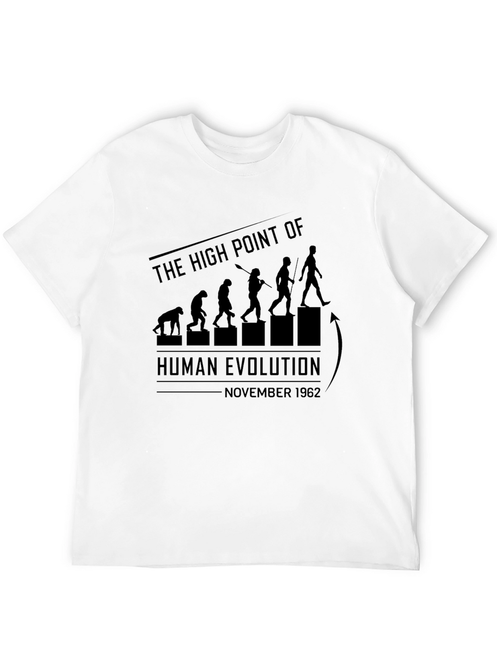 Human Evolution 1962 Black Graphic Tee