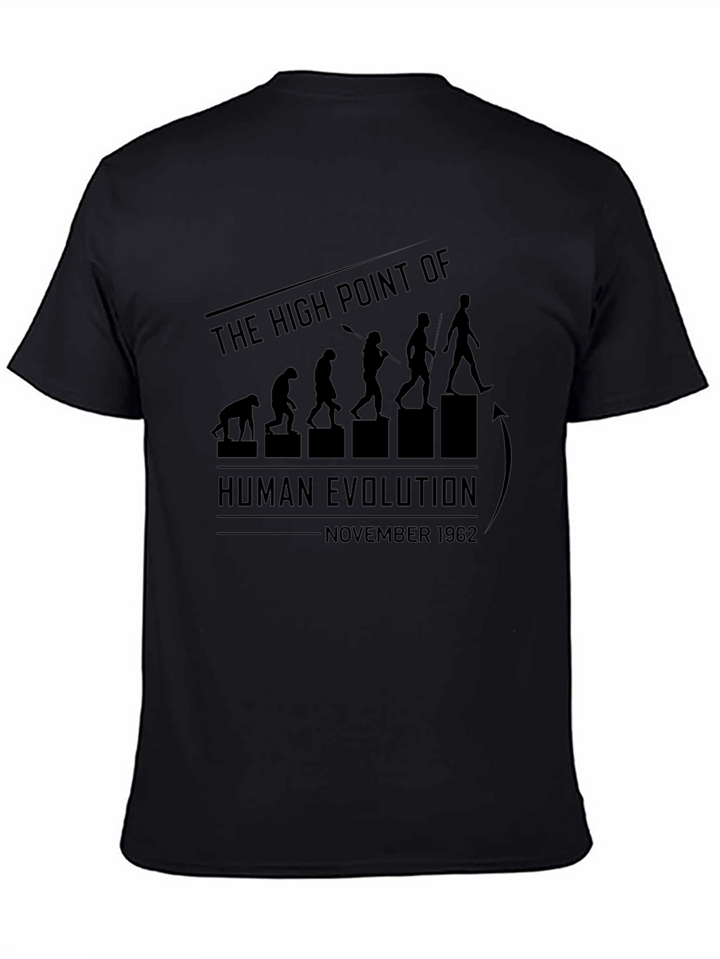 Human Evolution 1962 Black Graphic Tee
