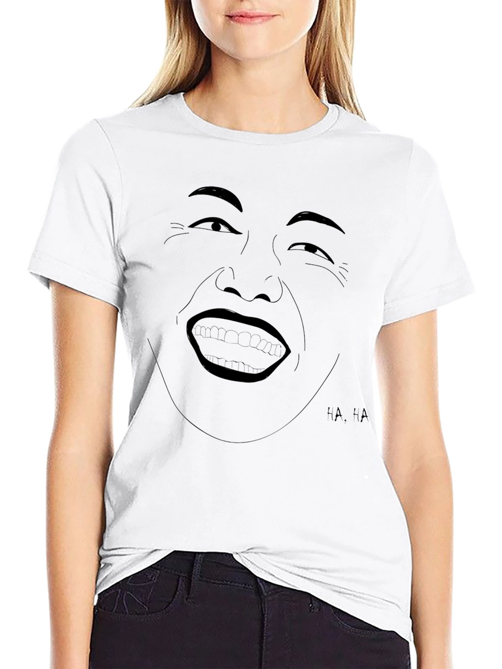 Laughing Face Graphic Tee - Unisex Black T-Shirt