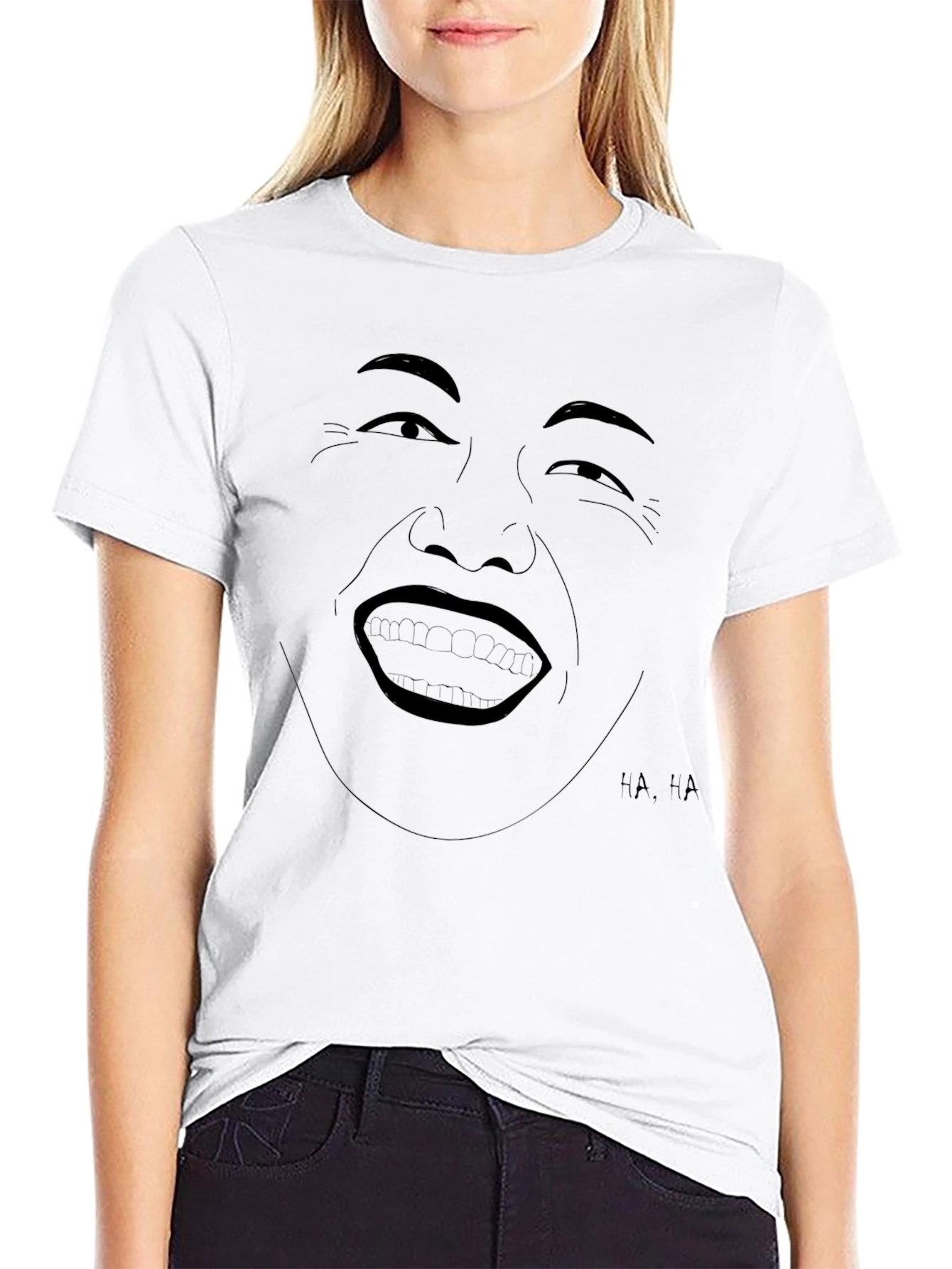 Laughing Face Graphic Tee - Unisex Black T-Shirt