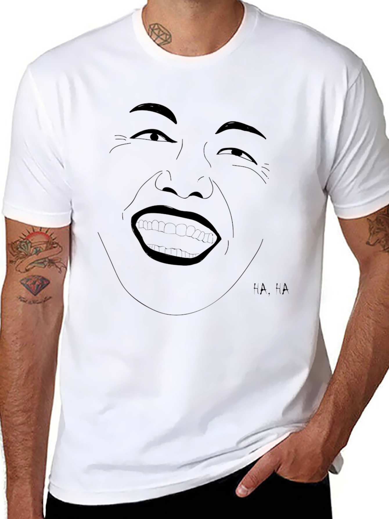 Laughing Face Graphic Tee - Unisex Black T-Shirt