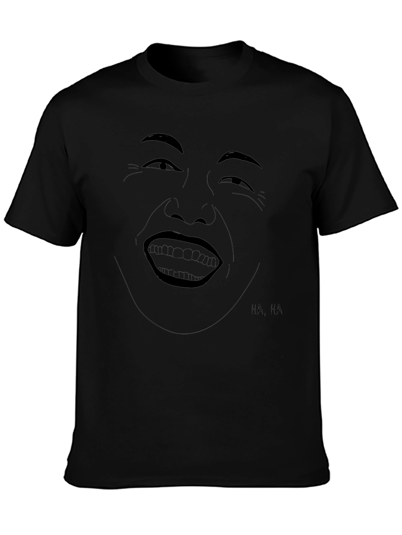Laughing Face Graphic Tee - Unisex Black T-Shirt