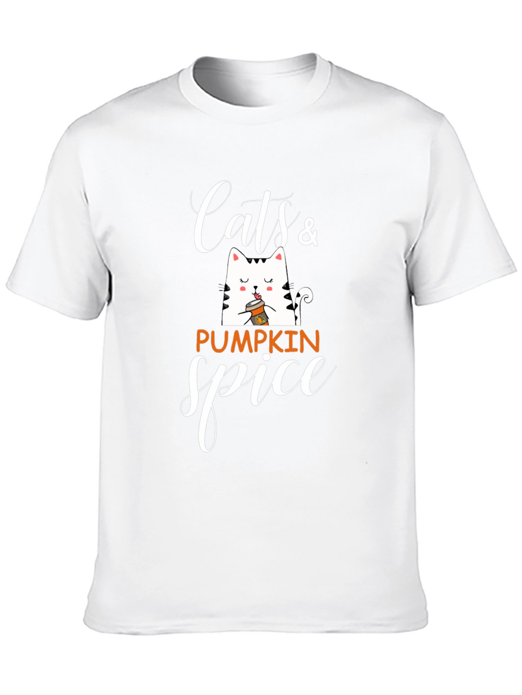 Cats & Pumpkin Spice Black Graphic T-Shirt