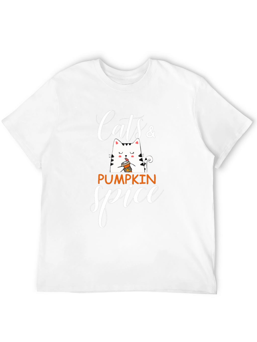 Cats & Pumpkin Spice Black Graphic T-Shirt