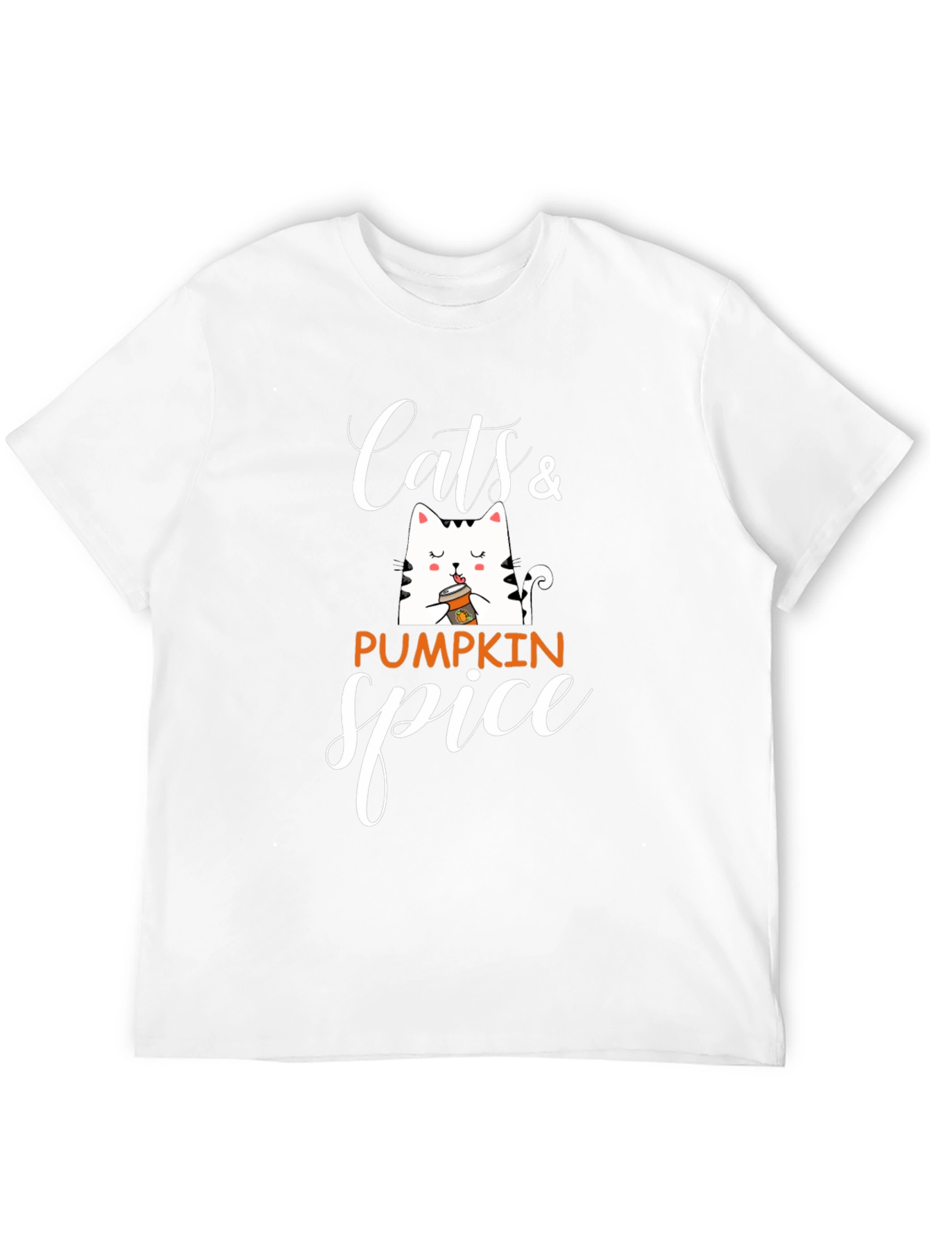 Cats & Pumpkin Spice Black Graphic T-Shirt