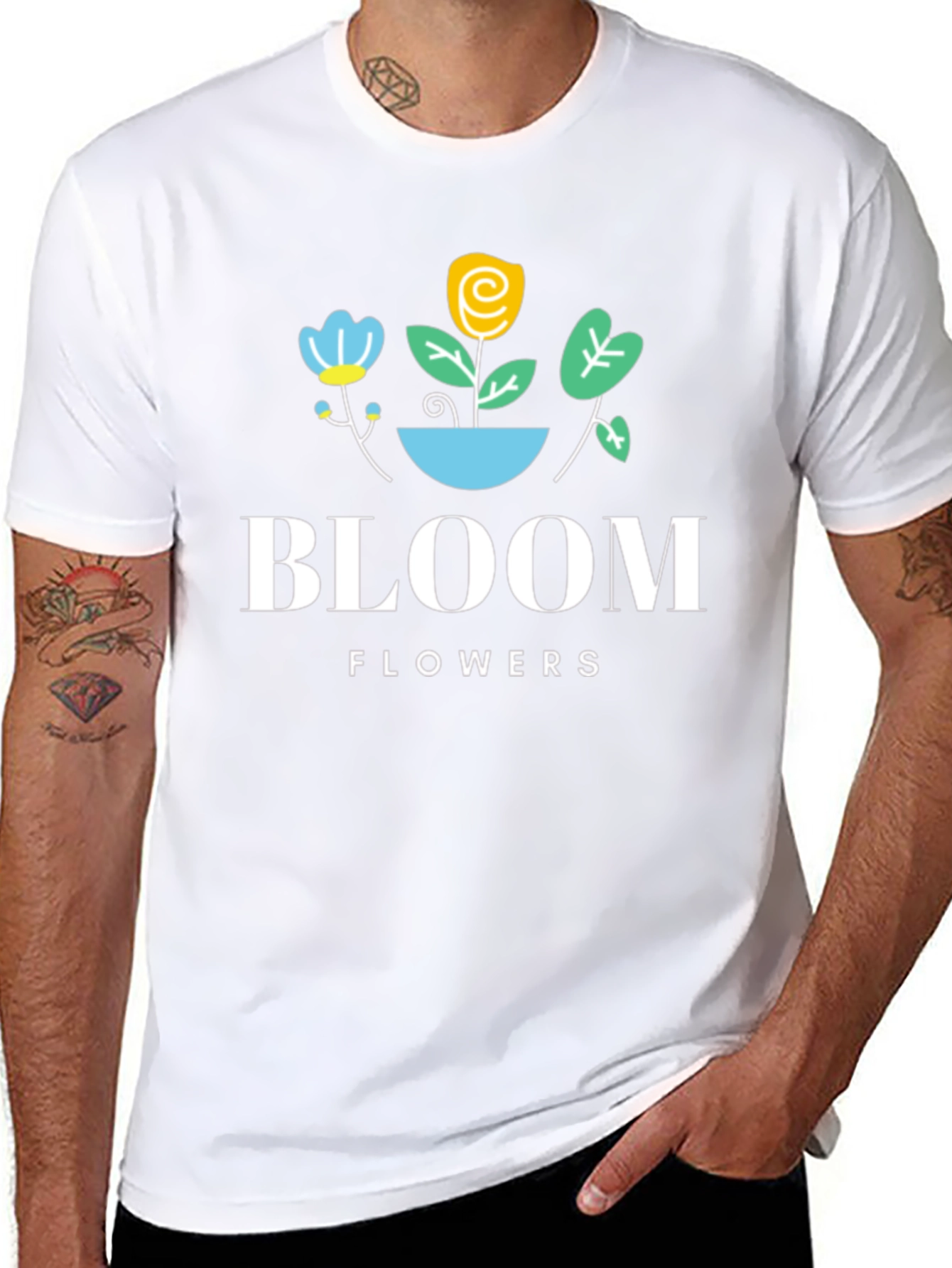 Bloom Flowers Black Graphic Tee