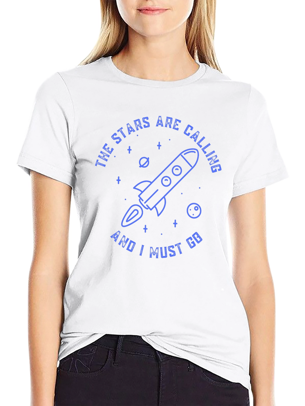 Stars Calling Rocket Graphic T-Shirt