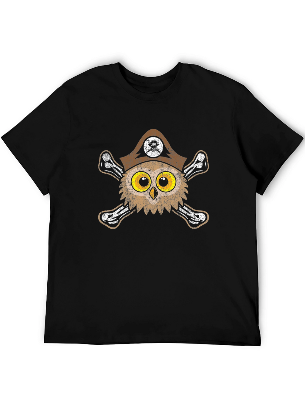 Pirate Owl Graphic Tee - Mens Black T-Shirt