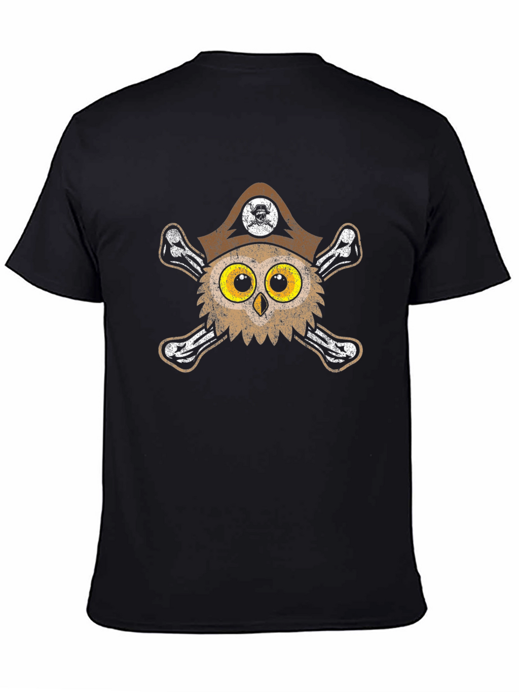 Pirate Owl Graphic Tee - Mens Black T-Shirt