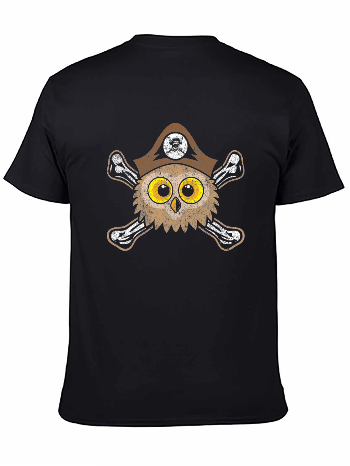 Pirate Owl Graphic Tee - Mens Black T-Shirt
