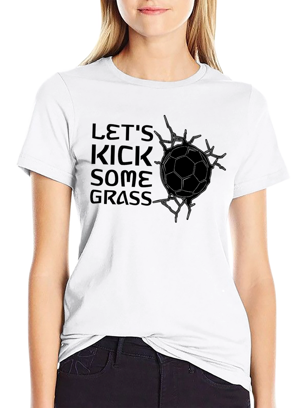 Lets Kick Some Grass Soccer Graphic T-Shirt