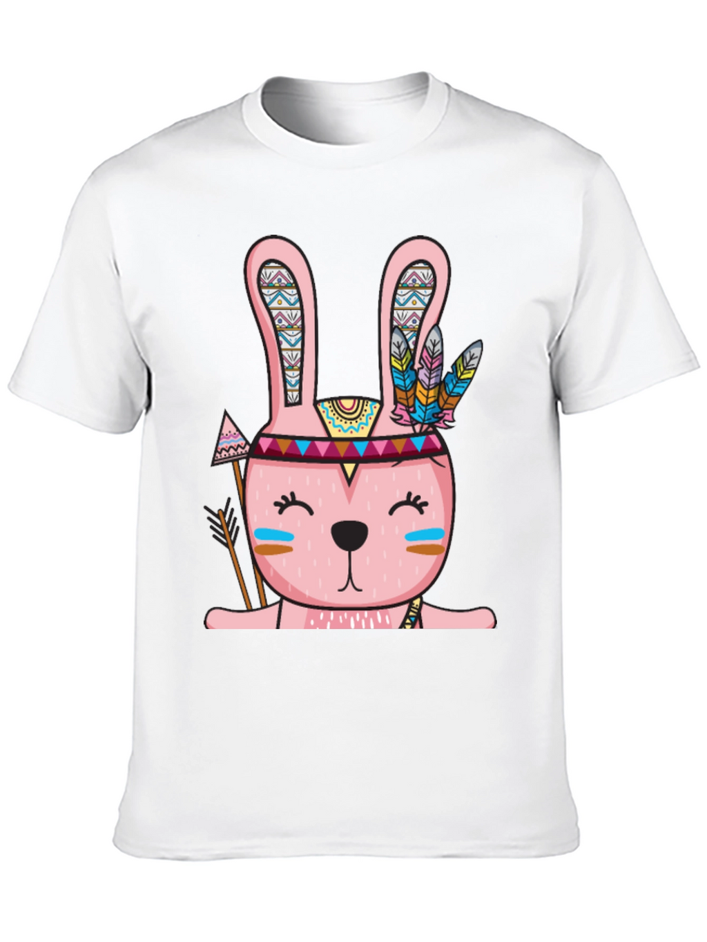 Tribal Bunny T-Shirt - Black Crew Neck Tee