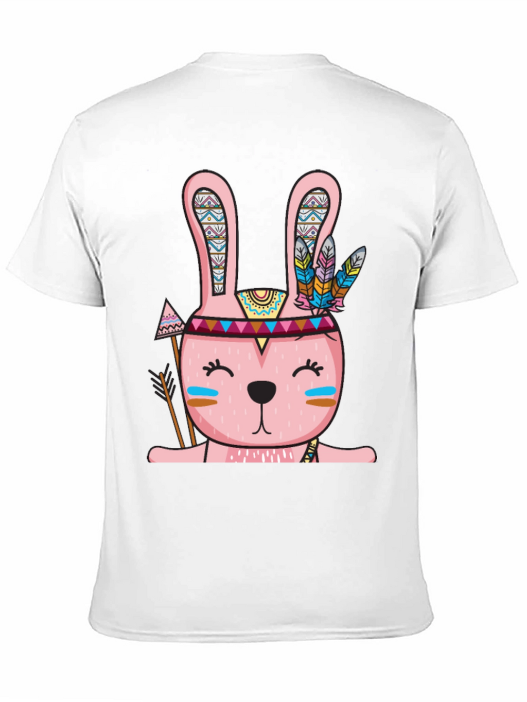 Tribal Bunny T-Shirt - Black Crew Neck Tee