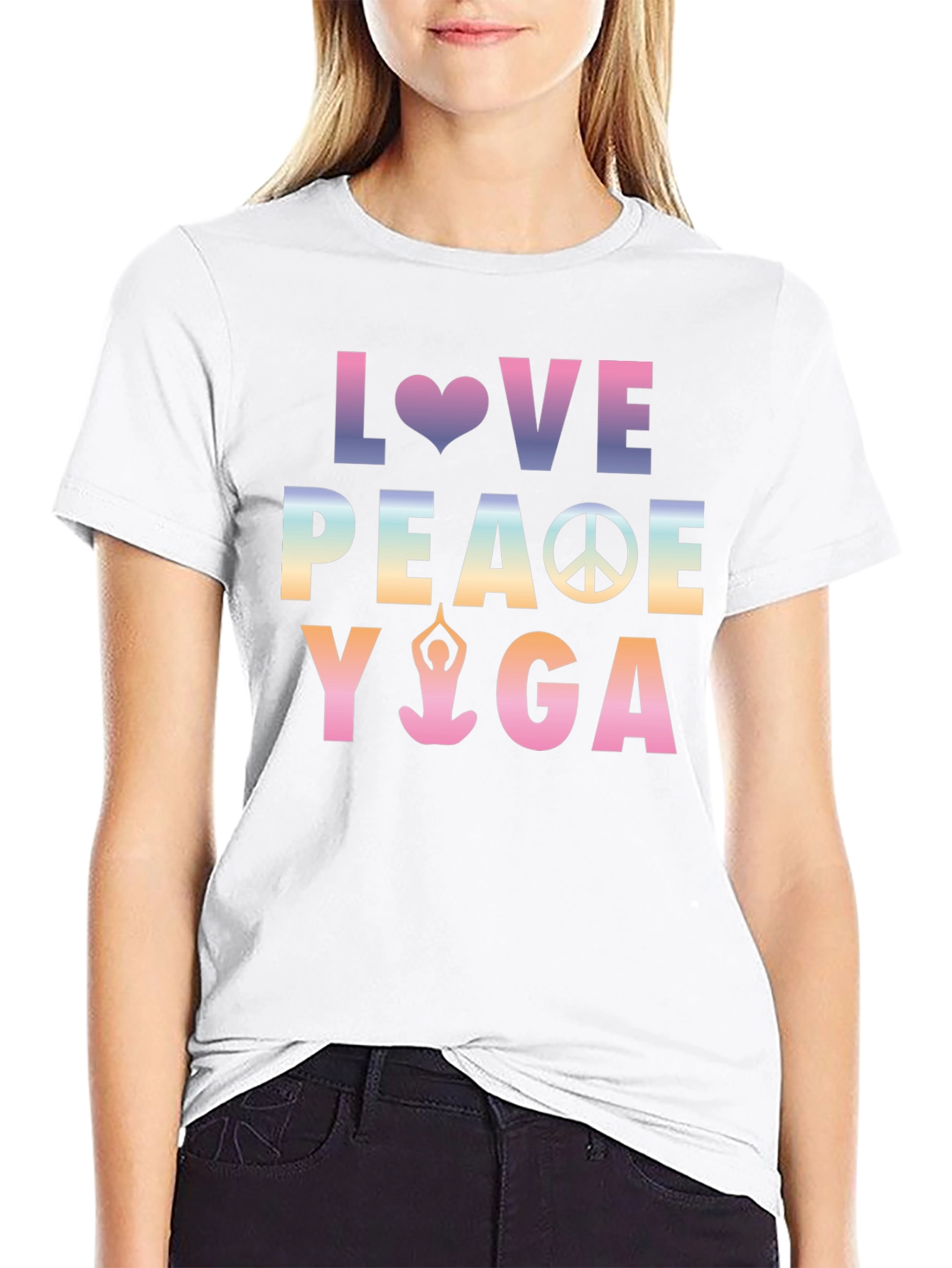 Love Peace Yoga Graphic T-Shirt