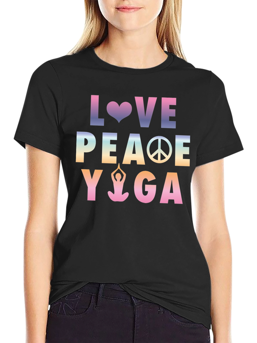 Love Peace Yoga Graphic T-Shirt