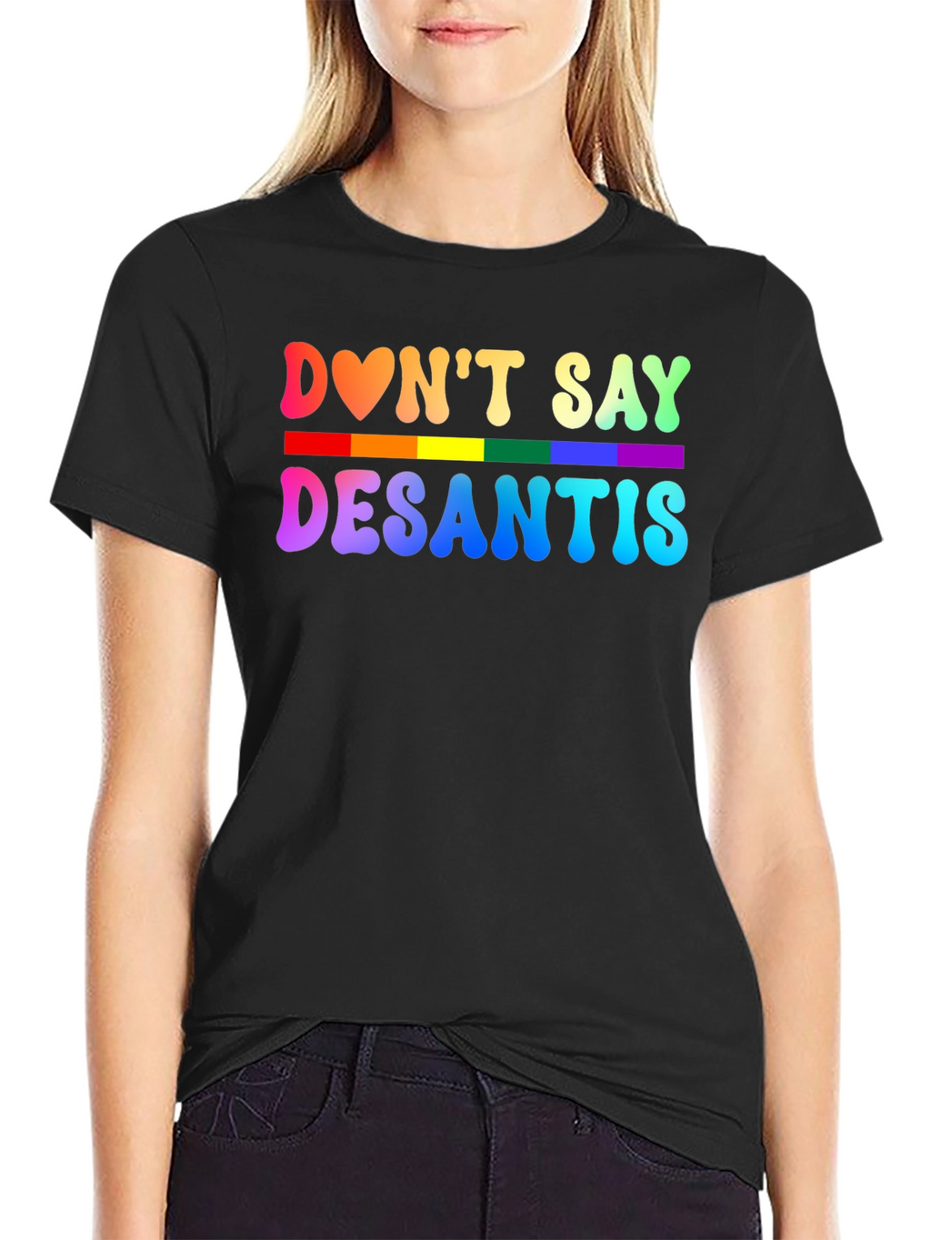 Dont Say DeSantis Rainbow Graphic T-Shirt