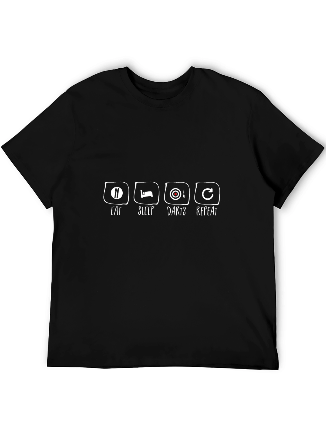 Eat Sleep Darts Repeat Black T-Shirt