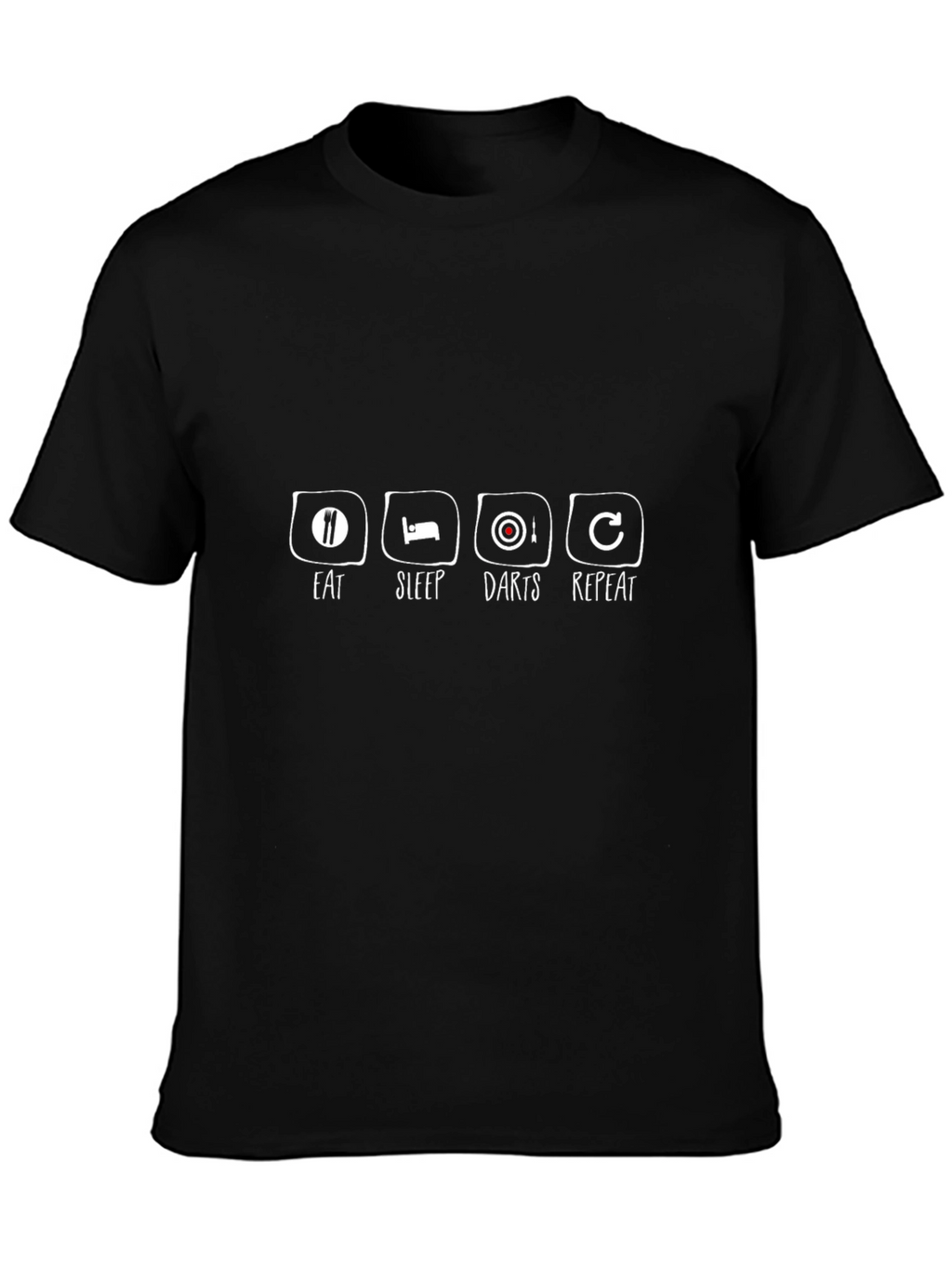 Eat Sleep Darts Repeat Black T-Shirt