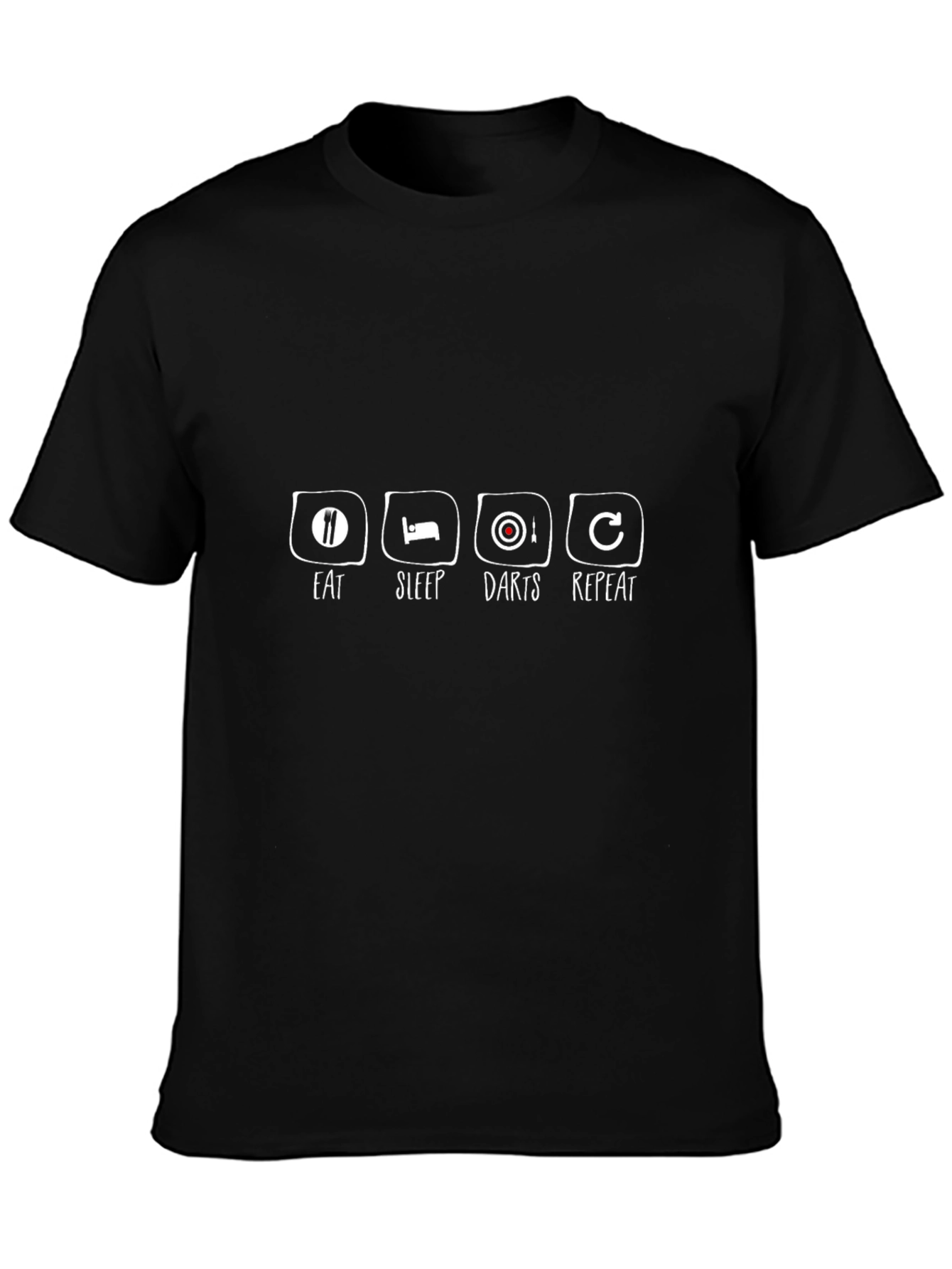 Eat Sleep Darts Repeat Black T-Shirt
