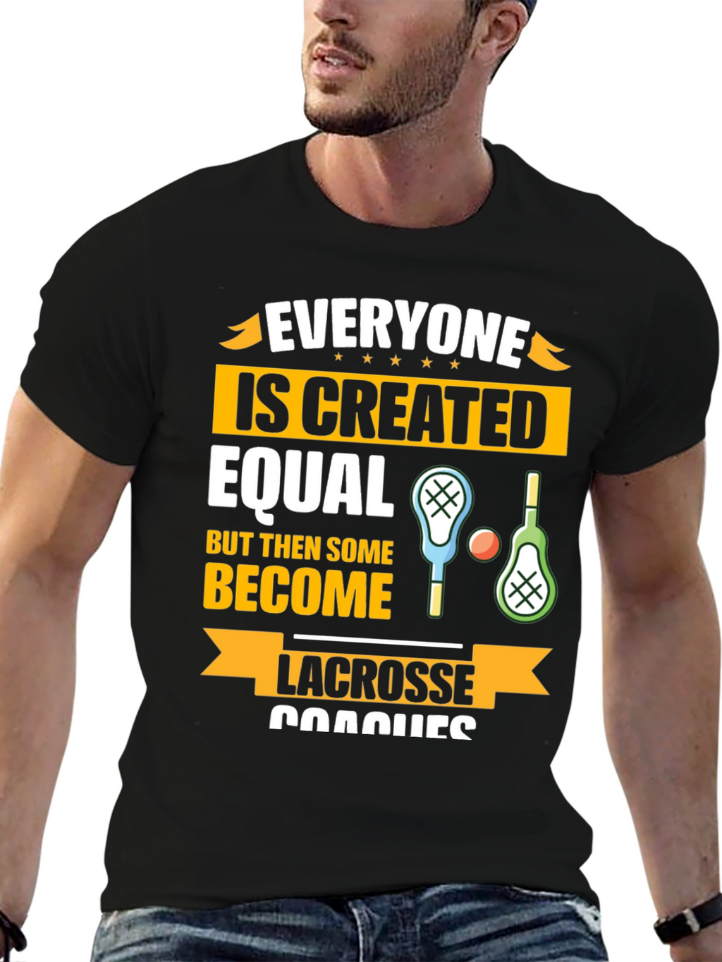 Lacrosse Coaches Graphic T-Shirt - Everyone is Created Equal