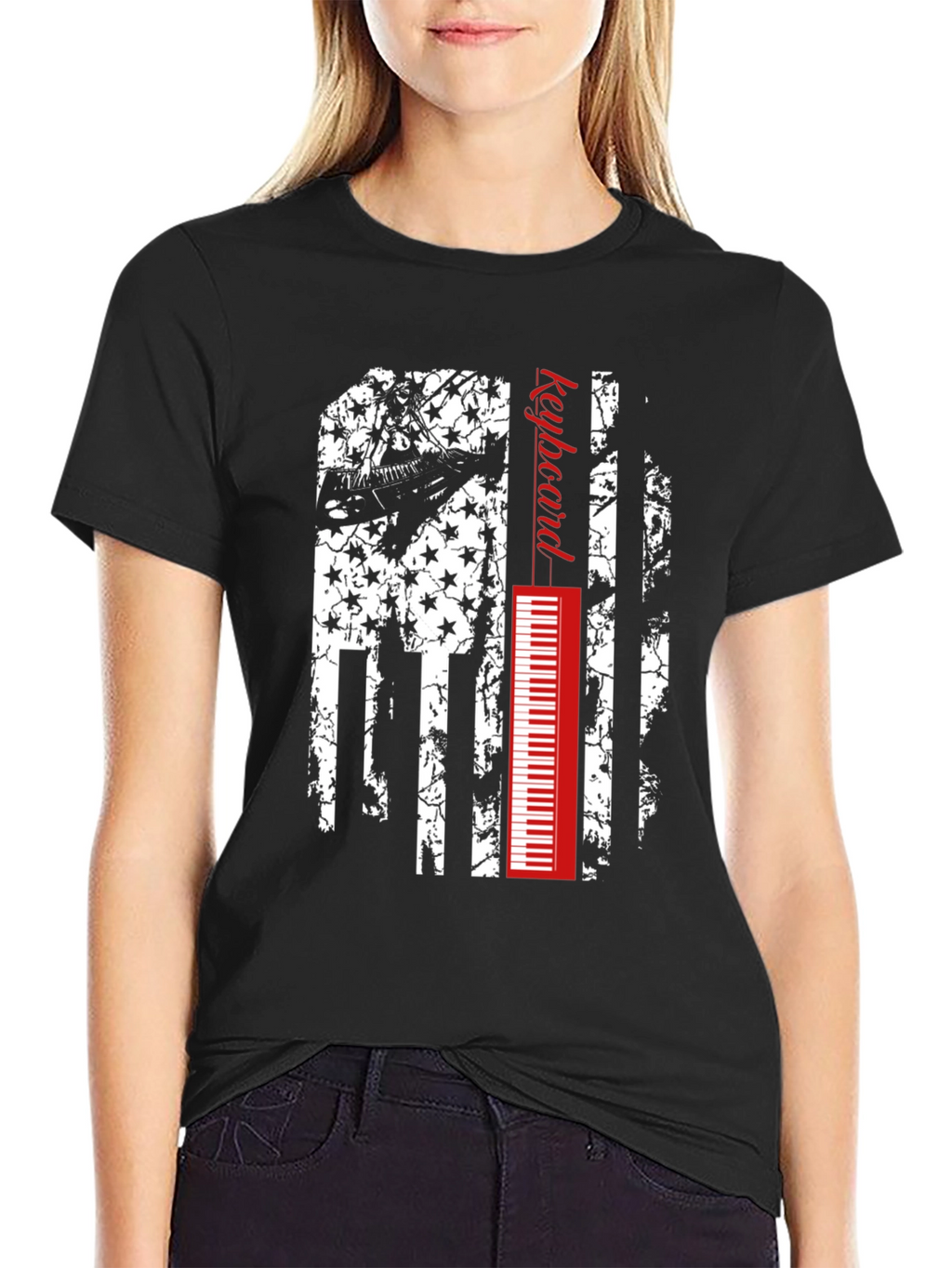 Keyboard American Flag Graphic Tee