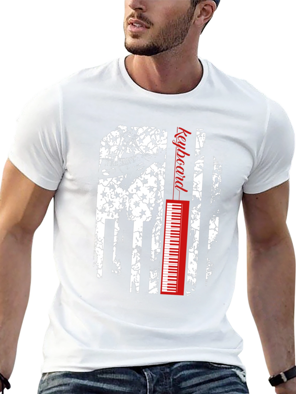 Keyboard American Flag Graphic Tee