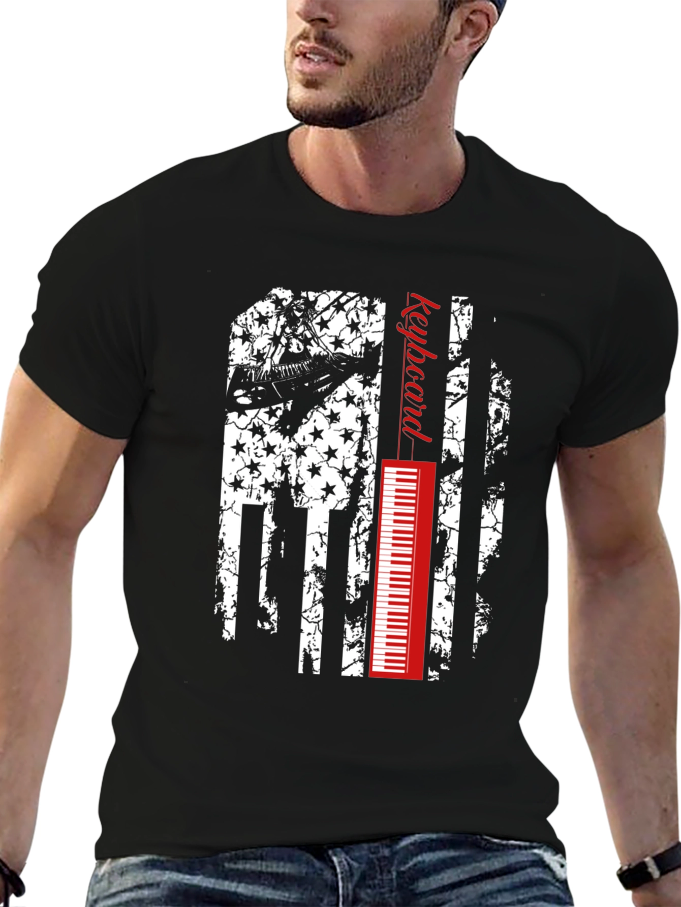 Keyboard American Flag Graphic Tee