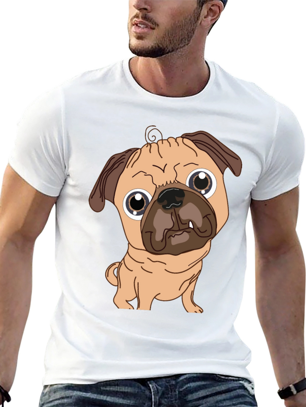 Pug Graphic Tee - Cute Dog T-Shirt