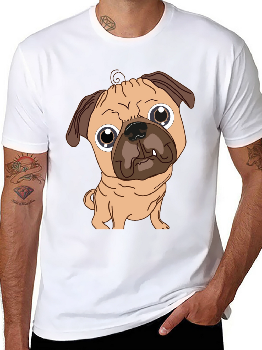 Pug Graphic Tee - Cute Dog T-Shirt