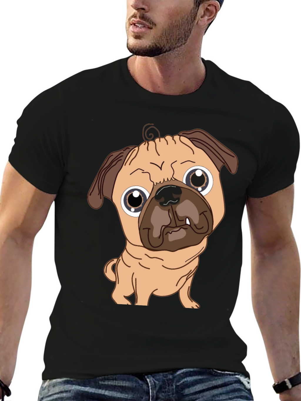 Pug Graphic Tee - Cute Dog T-Shirt