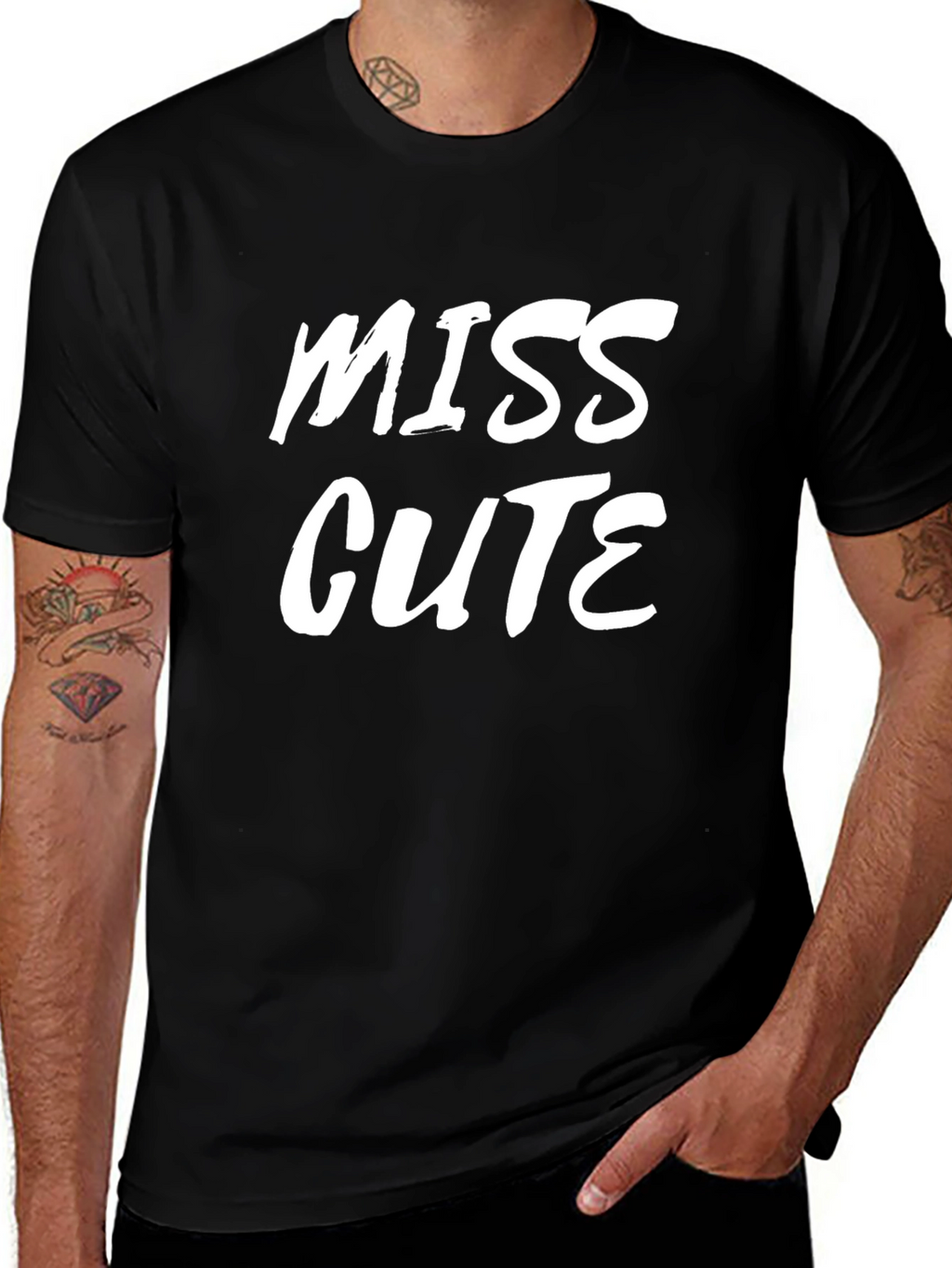 Miss Cute Black Graphic Tee
