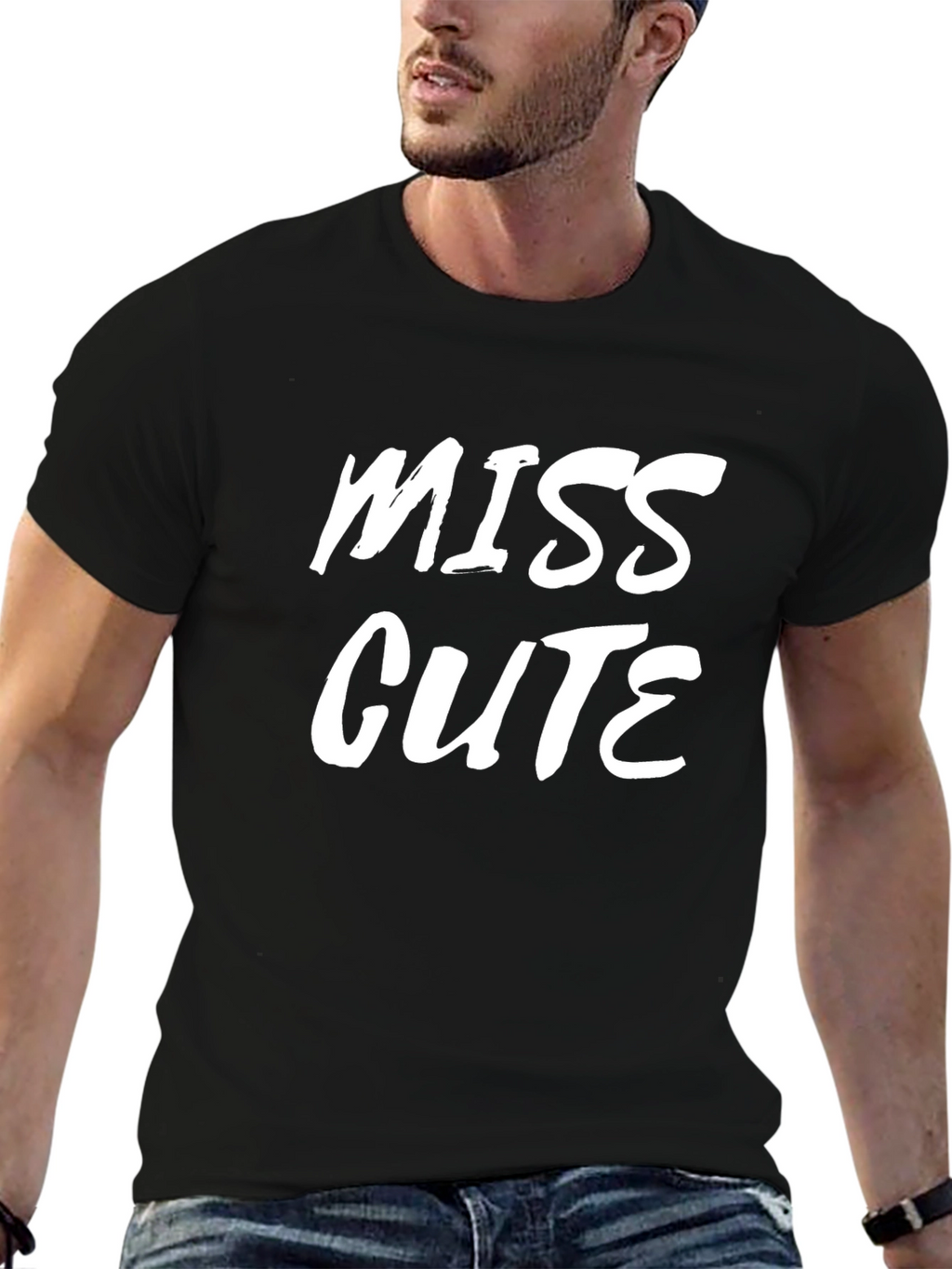 Miss Cute Black Graphic Tee