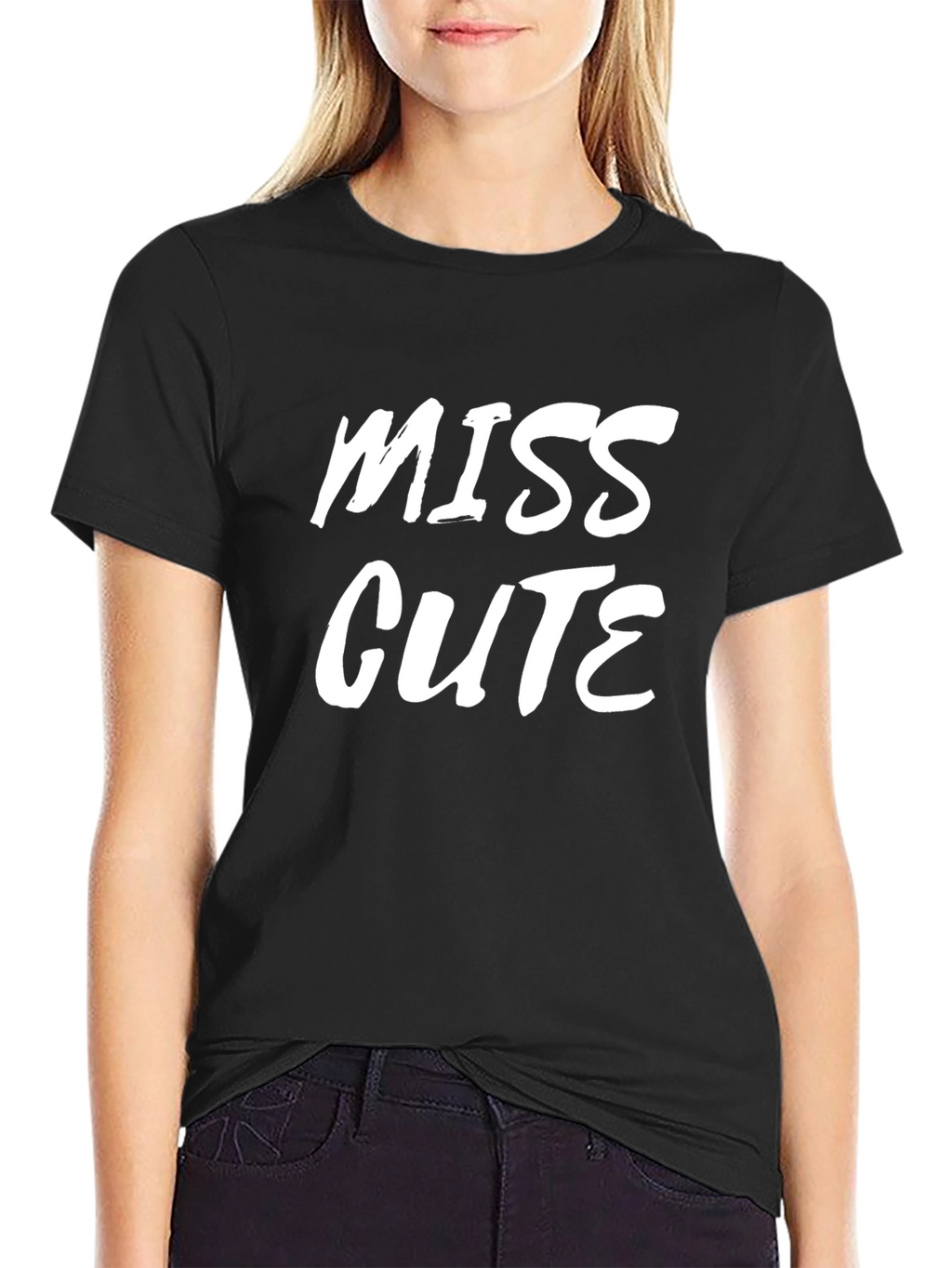 Miss Cute Black Graphic Tee